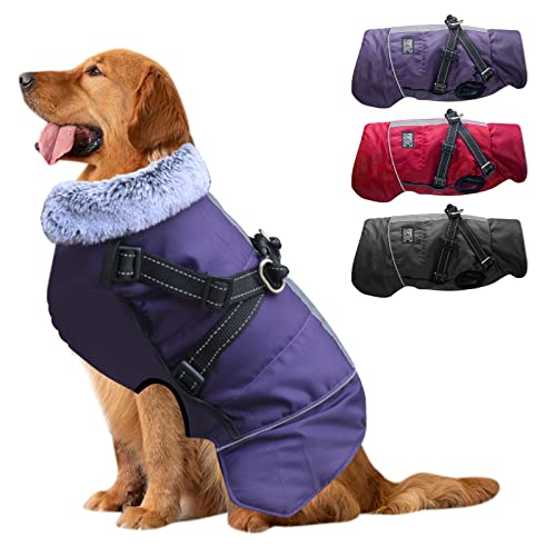 smatcamp Hundemäntel Wasserdicht, Reflektierende Warme Hundejacke Winter, Hundemantel mit Geschirr für Welpen Kleine mittelgroße Chihuahua französische Bulldogge Hunde (11, 3) von smatcamp