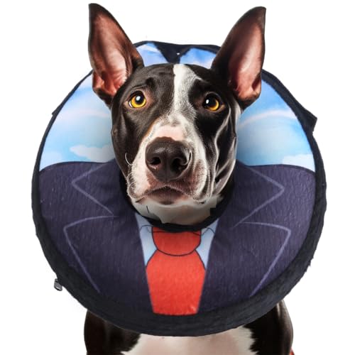 Aufblasbares Hundehalsband mit Schnellverschluss und verstellbarer Passform, dieser schützende Hundekegel für nach Operationen schützt vor Stichen, Bissen, Lecken und Wunden, weiches von smim