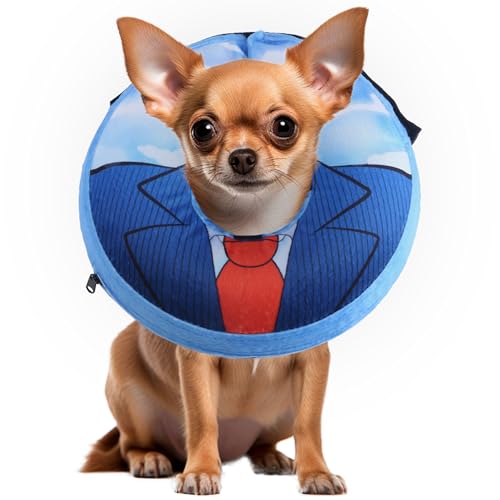 Aufblasbares Hundehalsband mit Schnellverschluss und verstellbarer Passform, dieser schützende Hundekegel für nach Operationen schützt vor Stichen, Bissen, Lecken und Wunden, weiches von smim