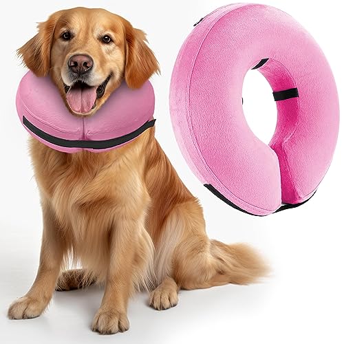 Schützendes aufblasbares Halsband für Hunde und Katzen – weiches Haustier-Genesungshalsband (Halsumfang: 20,3 cm - 30,5 cm), Größe M von smim