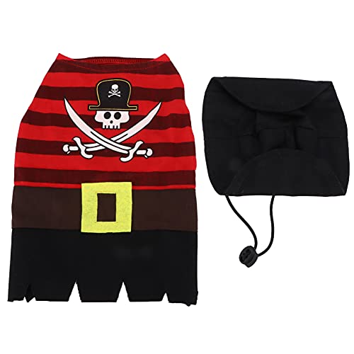 Haustierkostüm, maschinenwaschbar, Halloween-Hundepiratenkostüm, Kleidung im karibischen Stil, lustige Halloween-Outfits, Zubehör für Welpen und Kätzchen (L) von sojupcal