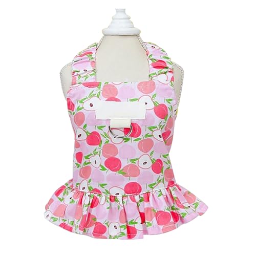 Hunde Weste Kleid Süßes Obst Muster Welpen Rock Mädchen kleines Haustier Kleid Hunde Kleidung Hunde Kleider für kleine Hunde Sommer Outdoor Walking (Apple Pattern L) von sojupcal