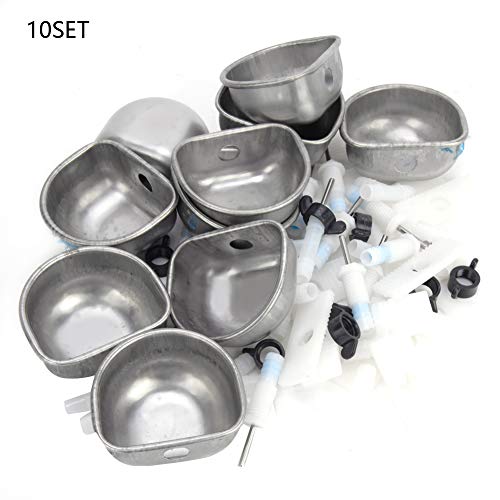 sojupcal 10 Set Edelstahl Haustierwasserschale, Kaninchentrinker aus Edelstahl, Trinkwasserschale, Metallbecher -Wasser -Kit für kleine Tiere, Haustiere, Fütterungszubehör (DREI getrennte Einheiten) von sojupcal