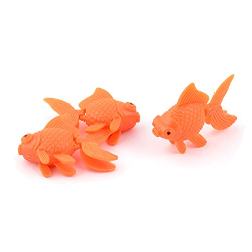 sourcing map 3pcs Aquarium Fisch Kunststoff schwimmende Goldfische Dekoration Schmuck Orange de von sourcing map