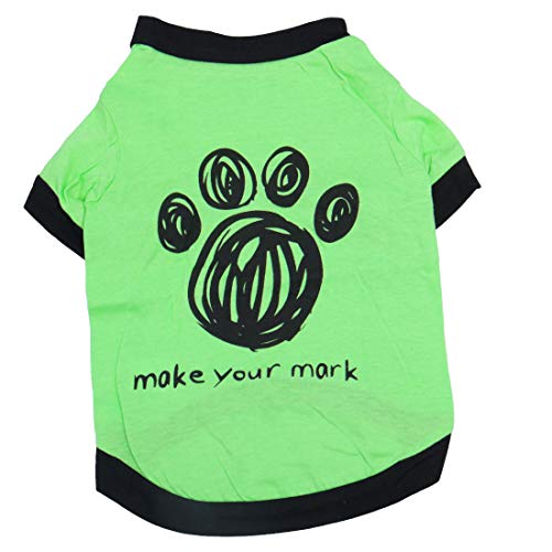 sourcing map Hund T-Shirt Baumwolle Kostüm Katze Haustier Sweatshirt Jacke Weste Welpe Frühling Herbst warme Kleidung Bekleidung Grün M von sourcing map