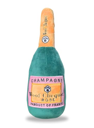 southportpaws - Woof Clicquot Rosé Champagner Hundespielzeug für alle Rassengrößen - Alkohol Hundespielzeug - Designer Hundespielzeug - Rose Weinflasche Hundespielzeug - Lustiges & Süßes von southportpaws