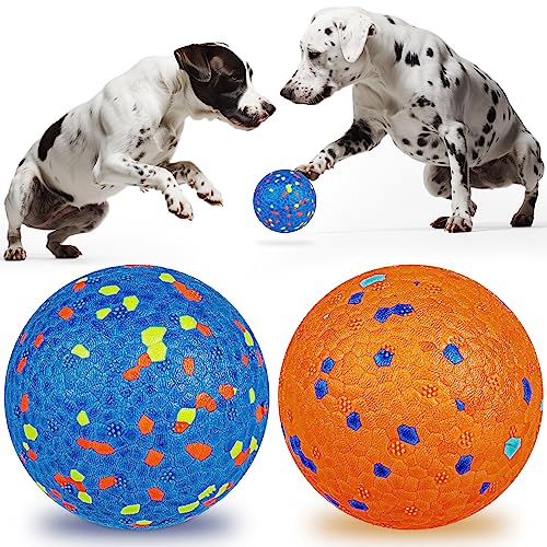 spxkd Hundebälle, Tennisball, Kauspielzeug für aggressive Kauer, unzerstörbar, langlebig, hohe Elastizität, interaktive Hundebälle für große, mittelgroße Welpen, Training, Fangen, Apportieren, von spxkd