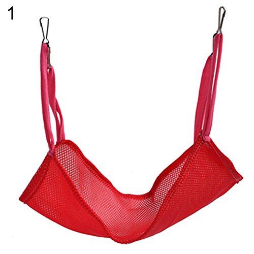 Strigermusimak Sommer Katze Kitten Pet Breathable Mesh Hanging Cage Hängematte Hängematte Kleine Tierbett-Red L von strimusimak