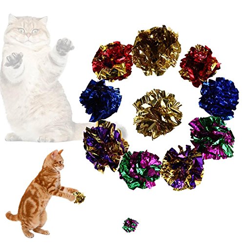 strimusimak 12Pcs Funny Bright Color Paper Ball Cats Kitten Toy Playing Pet Interactive Set - Random Color von strimusimak