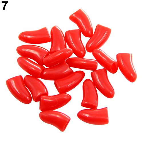 strimusimak 20Pcs weiche Silikon-Haustier-Tatzen-Greifer-Steuerumhüllungs-Nagel-Kappen-Abdeckungen für Hundekatzen-Katze Red S von strimusimak