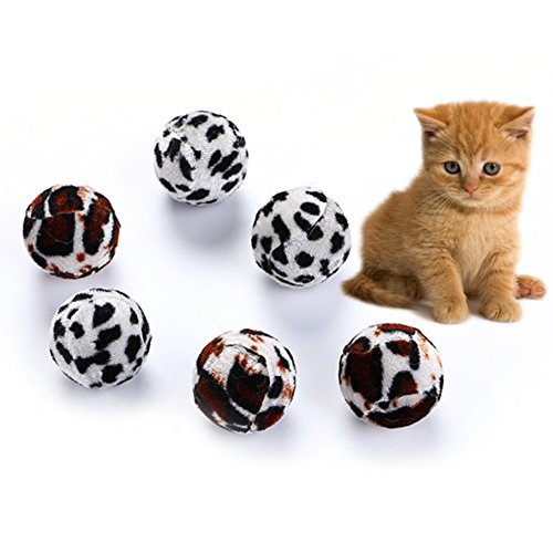 strimusimak 5Pcs Cat Kitten Funny Zebra-Stripe Leopard Ball Play Toy Teaser Interactive Pet - Random Color von strimusimak