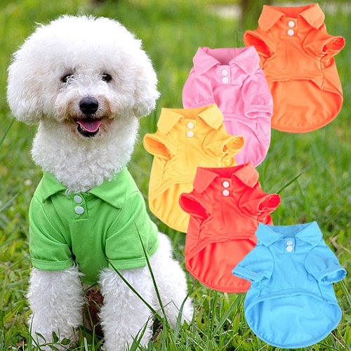 strimusimak Cute Pet Puppy Shirt Small Dog Cat Pet Clothes Costume Apparel T-Shirt - Blue L von strimusimak