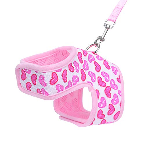 strimusimak Durable Love Heart Pet Dog Cat Safety Puppy Chest Strap Harness Leash Rope - Pink L von strimusimak