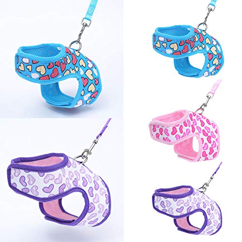 strimusimak Durable Love Heart Pet Dog Cat Safety Puppy Chest Strap Harness Leash Rope - Pink M von strimusimak