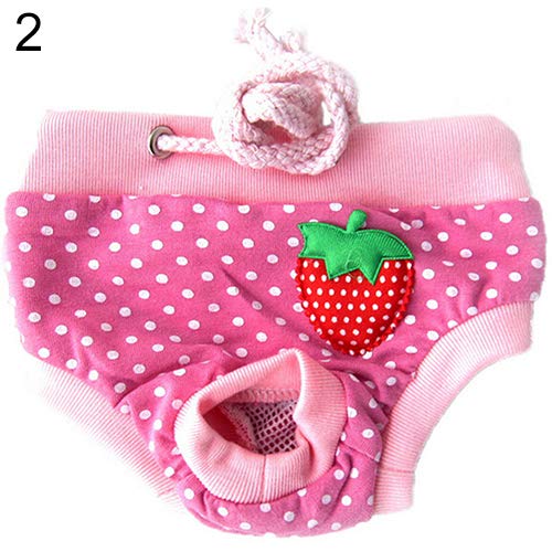 strimusimak Female Pet Dog Puppy Diaper Pants Physiological Sanitary Short Panty Nappy Underwear M/L/XL Pink L von strimusimak