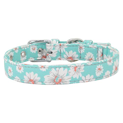 strimusimak Hündchen Verstellbarer Kragen Schnalle Blume Dot Print Gestreiften Haustiere Hund Halsband Für Haustiere Liefert 12# LNone von strimusimak