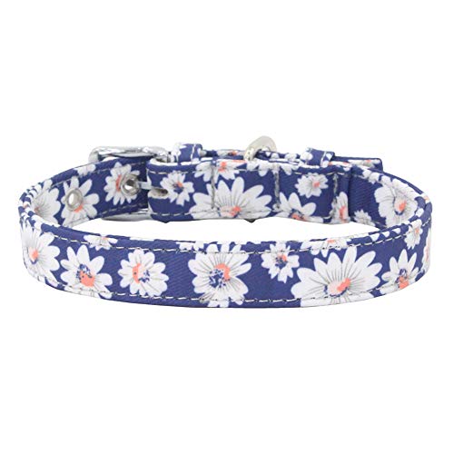 strimusimak Hündchen Verstellbarer Kragen Schnalle Blume Dot Print Gestreiften Haustiere Hund Halsband Für Haustiere Liefert 13# LNone von strimusimak