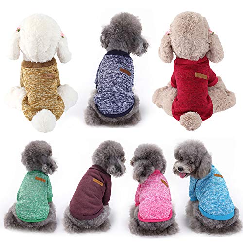 strimusimak Hund Katzen Winter Warme Kleidung Wollgarn Stricken Hund Katzen Pullover Pullover Jacke Mantel Für Haustier Hund Kleidung Dressing KhakiNone XL von strimusimak