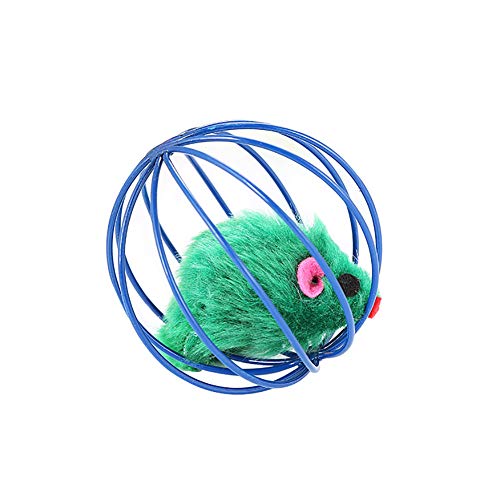 strimusimak Katze Interaktives Spielzeug Simulierte Maus Caged Rat Scratch Ball Geschenk für Kätzchen Katze Random Color von strimusimak