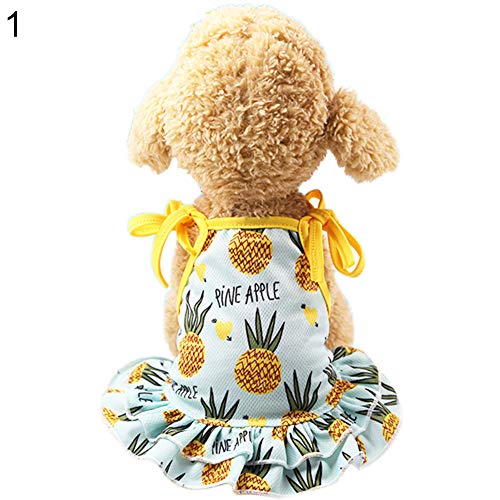 strimusimak Lovely Ananas Pet Dog Cat Dress/Vest Sommer Kostüm Apparel Couple Outfit-S Pet Dress von strimusimak