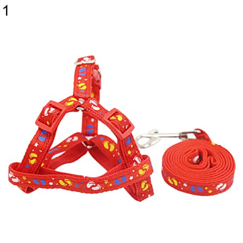 strimusimak Outdoor Bright Color Pet Dog Cat Safety Puppy Chest Strap Harness Harness Rope-Red M Random Pattern von strimusimak