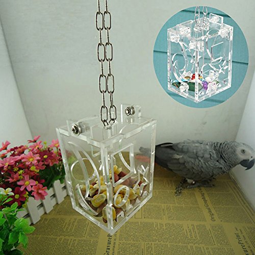 strimusimak Papagei Bird Cage Feeder Hanging Forage Toys Pet Treat Hunt Ara Cockatoo Budgie - Transparent von strimusimak