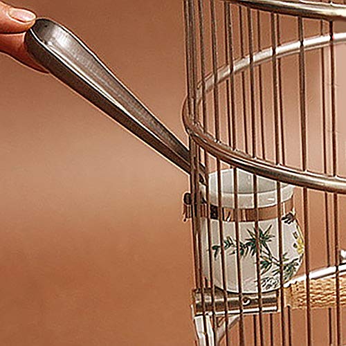 strimusimak Pet Bird Parrot Feeding Device Cage Food Water Adding Stainless Steel Spoon Tool - Silver von strimusimak