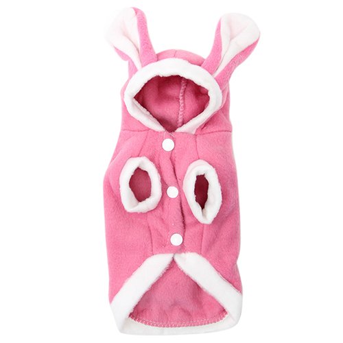 strimusimak Pet Dog Cat Cute Hoodie Bunny Clothes Winter Warm Puppy Costumes Apparel - Pink S von strimusimak