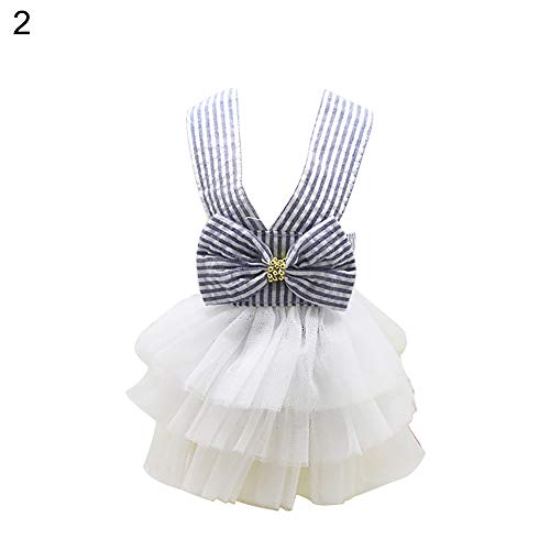 strimusimak Pet Tutu Dog Fashion Striped Bowknot Straps Tulle Dress Sommerpuppy Kleidung-2# L von strimusimak