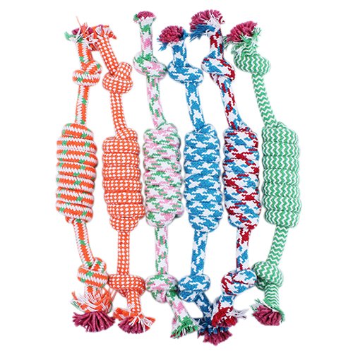 strimusimak Puppy Dog Pet Toy Cotton Braided Bone Rope Chew Knotted Tied Random Color von strimusimak