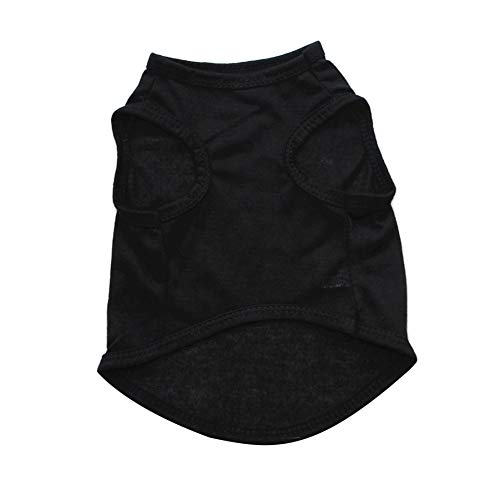 strimusimak Puppy Poodle Summer Solid Color Vest Shirt Clothes Apparel Pet Dog Chihuahua - Black M von strimusimak