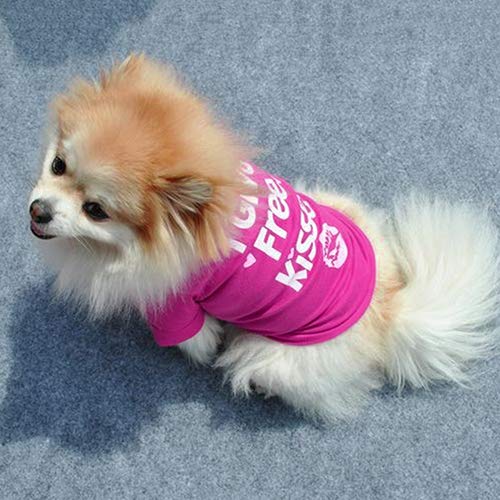 strimusimak Rose-red Lip Pet Dog T-Shirt Small Cat Puppy Spring Summer Shirt Vest Clothes - Rose-Red S von strimusimak