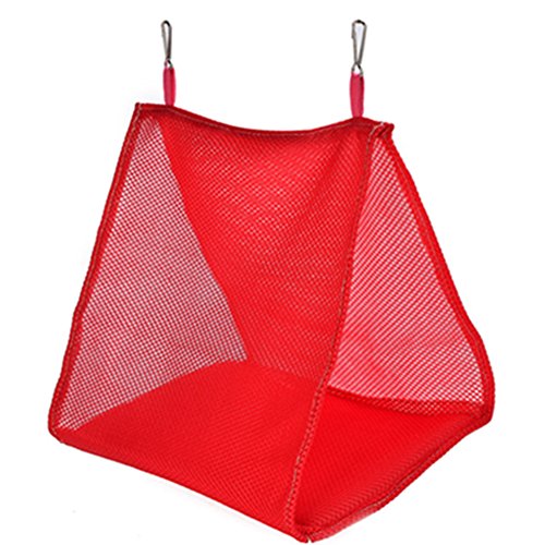 strimusimak Summer Parrot Birds Breathable Hammock Hanging Cave Cage Hut Tent Bed Bunk Toy - Red S von strimusimak