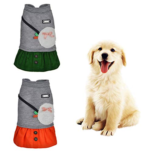 strimusimak Winter Haustier Hund Welpe Bowtie Kleid Kleidung Rock Hündchen Weiche Warme Kostüm Küste Bekleidung Für Haustier Weihnachten Dressing OrangeNone XS von strimusimak