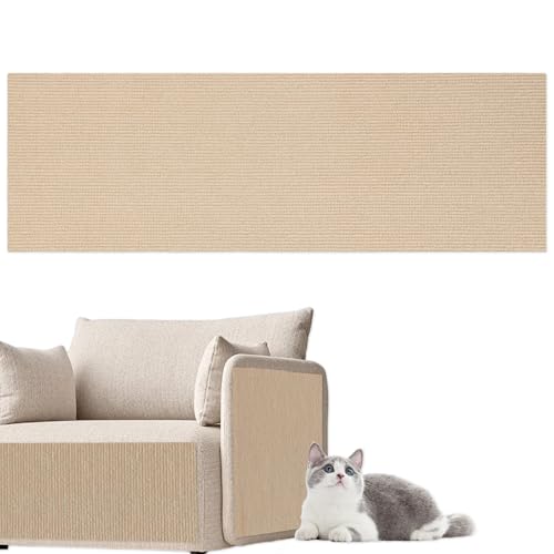 Kratzteppich Katze,30 X 100cm Kratzmatte Selbstklebend,Kratzmatte Katze Wand,Kratzteppich Selbstklebend,DIY Trimmbarer Teppich Matte Pad Katzenkratzbretter(Khaki) von stroyayo