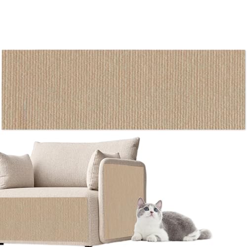 Kratzteppich Katze,30 X 100cm Kratzmatte Selbstklebend,Kratzmatte Katze Wand,Kratzteppich Selbstklebend,DIY Trimmbarer Teppich Matte Pad Katzenkratzbretter(Khaki) von stroyayo