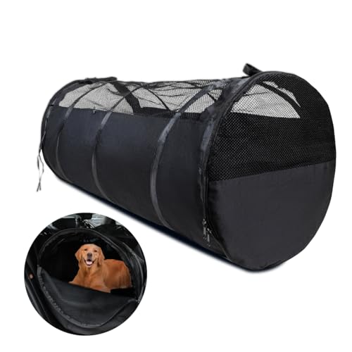 Pet Tube Weiche Hundehütte Autokäfig, groß, faltbar, für Hunde und Katzen, Haustiereindämmung, Barriere, Zwinger für Langstreckenreisen, Roadtrip von stryfull