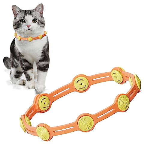 stryfull Katzenhalsband, nachfüllbares Kätzchenhalsband mit flüssigkeitsführenden Kapseln, weiche Katzenhalsbänder für Jungen, Mädchen, Katzen, Hunde (Orange) von stryfull