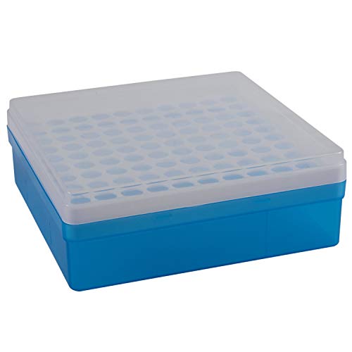 sunn Plastikquadrat Transparent Blau 100 Loecher 1,5 ml Zentrifugenroehrchen Case von sunn