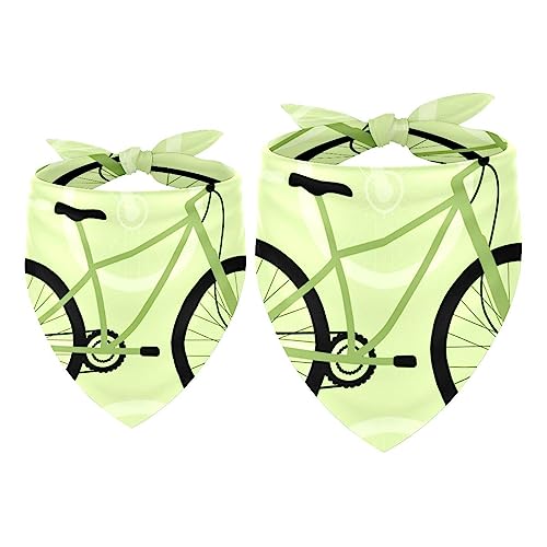 Haustierbandana für kleine mittelgroße Hunde und Katzen,Fahrrad mit grünem Hintergrund,Haustierbandana für kleine mittelgroße Hunde und Katzen von suojapuku