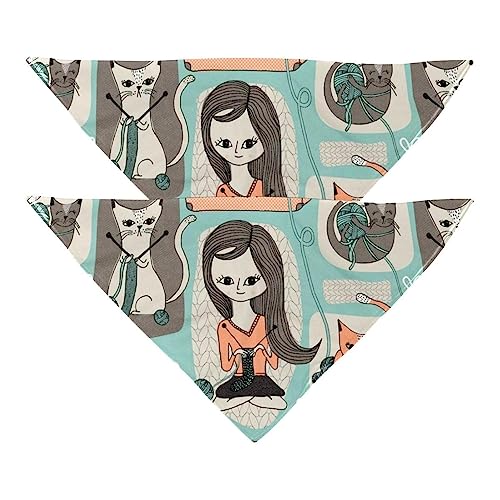 Haustierbandana für kleine mittelgroße Hunde und Katzen,Heimkatzen-Pullover,Hunde-Bandanas,2er-Pack,Katzen-Lätzchen,Haustierschal von suojapuku