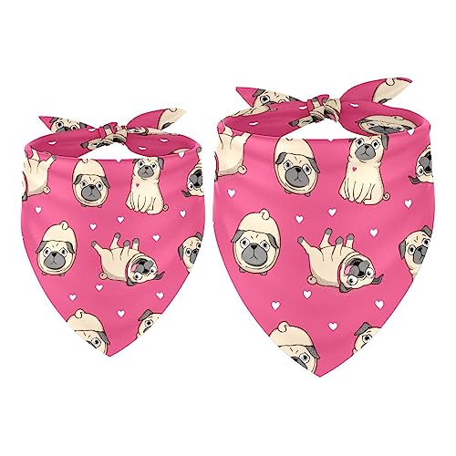 Haustierbandana für kleine mittelgroße Hunde und Katzen,Nahtlose Hunde mit rosa Hintergrund,Haustierbandana für kleine mittelgroße Hunde und Katzen von suojapuku