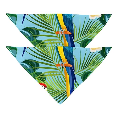 Haustierbandana für kleine mittelgroße Hunde und Katzen,Vögel tropischer Blattpapagei,Hunde-Bandanas,2er-Pack,Katzen-Lätzchen,Haustierschal von suojapuku