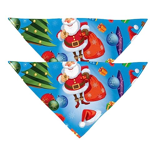 Haustierbandana für kleine mittelgroße Hunde und Katzen,Weihnachtsbaum Weihnachtsmann,Hunde-Bandanas,2er-Pack,Katzen-Lätzchen,Haustierschal von suojapuku