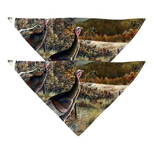 Haustierbandana für kleine mittelgroße Hunde und Katzen,Wilde Tiere, Vögel, Wald,Hunde-Bandanas,2er-Pack,Katzen-Lätzchen,Haustierschal von suojapuku