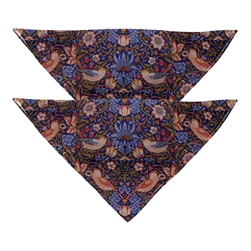 Haustierbandana für kleine mittelgroße Hunde und Katzen,lila Blumen-Retro-Vogel,Hunde-Bandanas,2er-Pack,Katzen-Lätzchen,Haustierschal von suojapuku