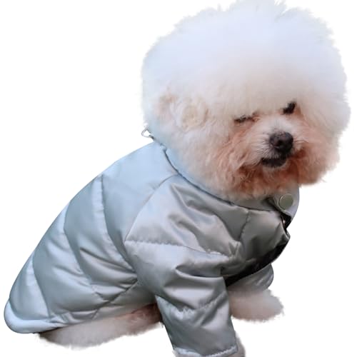 Susunyloviy Hunde-Puffermantel mit Vorderbeinen für mittelgroße Hunde, warme ultraweiche Welpen-Daunenjacke für kaltes Wetter und Winter, Silbergrau, Größe M von susunyloviy