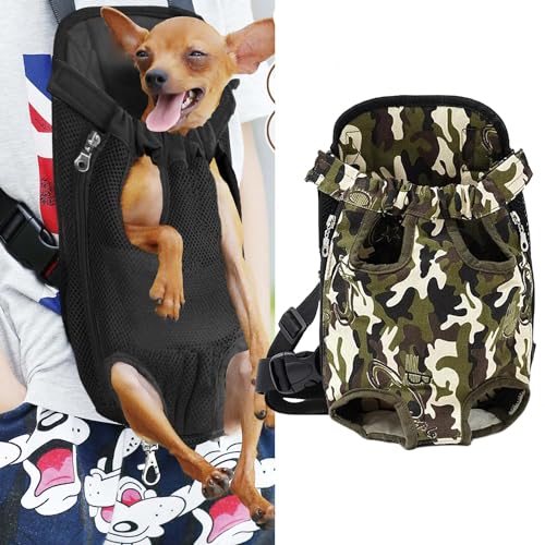 Haustier-Tragerucksack, verstellbare Tragetasche für Haustiere, Katzen, Hunde, Reisetasche, Beinausschnitt, Hundetragetasche für Wandern, Camping, Reisen, Sling Bag für kleine, mittelgroße Hunde und von suytipe