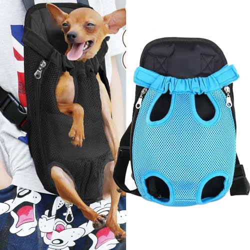 Haustier-Tragerucksack, verstellbare Tragetasche für Haustiere, Katzen, Hunde, Reisetasche, Beine, Hundetrage für Wandern, Camping, Reisen, Sling Bag für kleine, mittelgroße Hunde und Katzen von suytipe