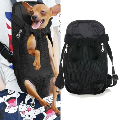 Haustier-Tragerucksack, verstellbare Tragetasche für Haustiere, Katzen, Hunde, Reisetasche, Beine, Hundetragetasche für Wandern, Camping, Reisen, Sling Bag für kleine, mittelgroße Hunde und Katzen von suytipe